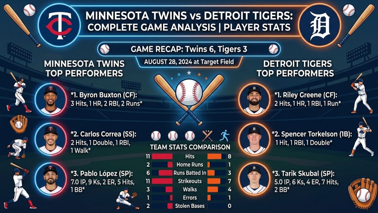 Minnesota Twins vs Detroit Tigers Match Player Stats
